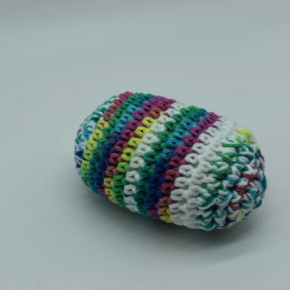 Handcrafted Catnip Colorful Striped Easter Egg Cat Toy